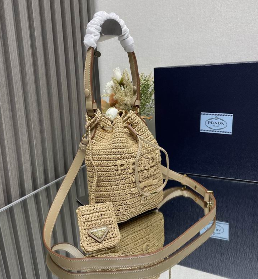 Bolsa Prada Bucket Raffia