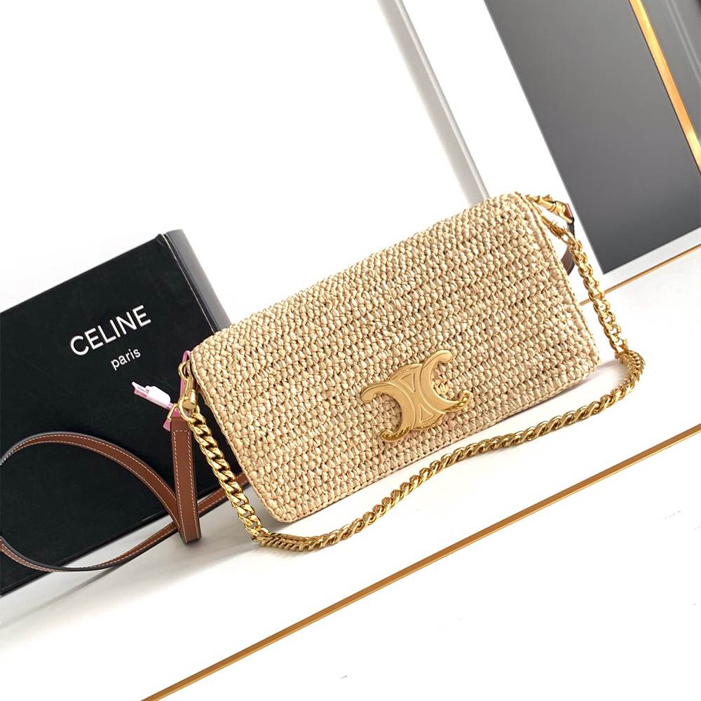Celine Multi Pochette In Raffia