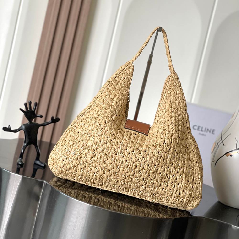 Celine Cabas Triangule Raffia