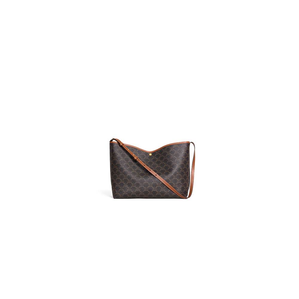 CELINE SOFT SHOPPER BAG IN Triomphe Canvas and Calfskin