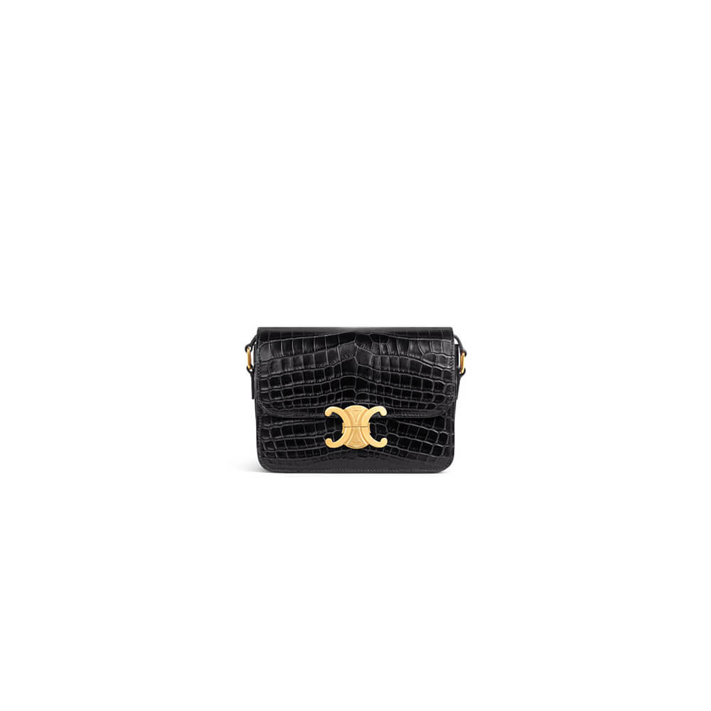 CELINE TEEN TRIOMPHE crocodile pattern handbag(HIGH-END GRADE)