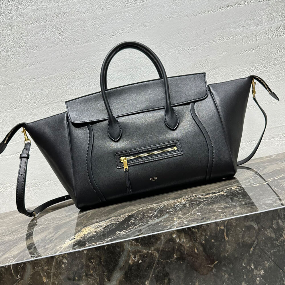 CELINE MEDIUM NEW LUGGAGE IN SUPPLE SHINY LAMBSKIN(HIGH-END GRADE)