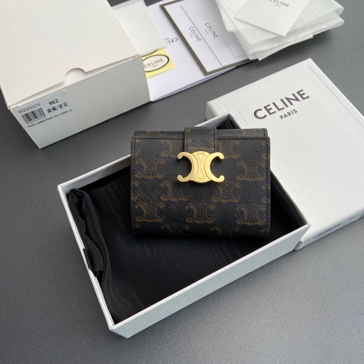 Celine Nino Logo Print Wallet
