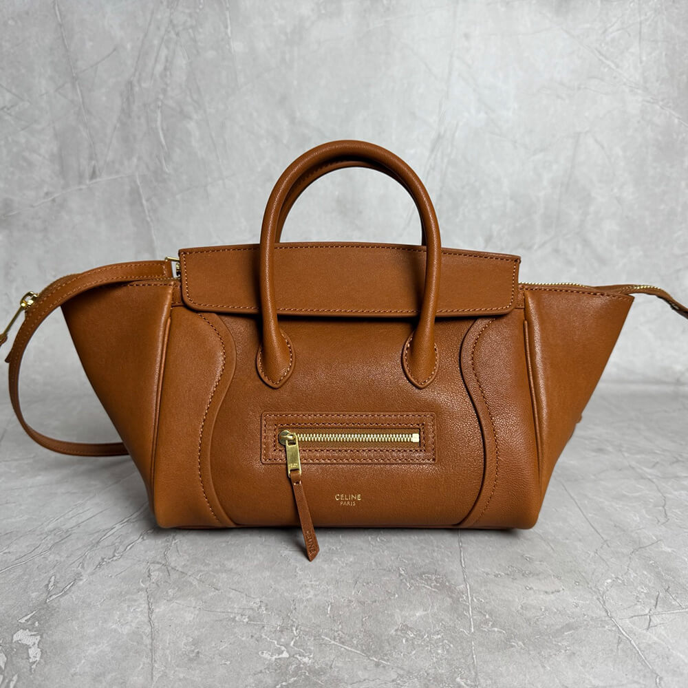 CELINE SMALL NEW LUGGAGE IN SUPPLE SHINY LAMBSKIN(HIGH-END GRADE)