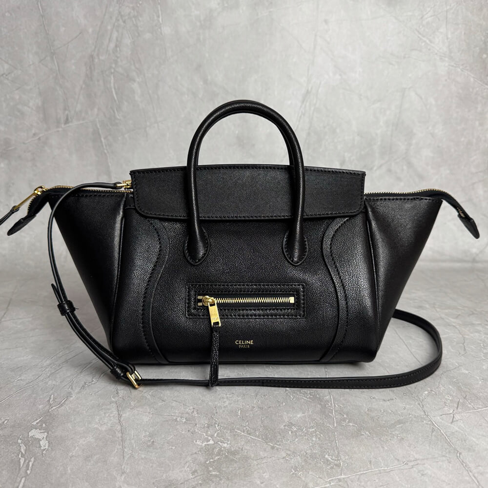 Celine small new luggage in supple shiny