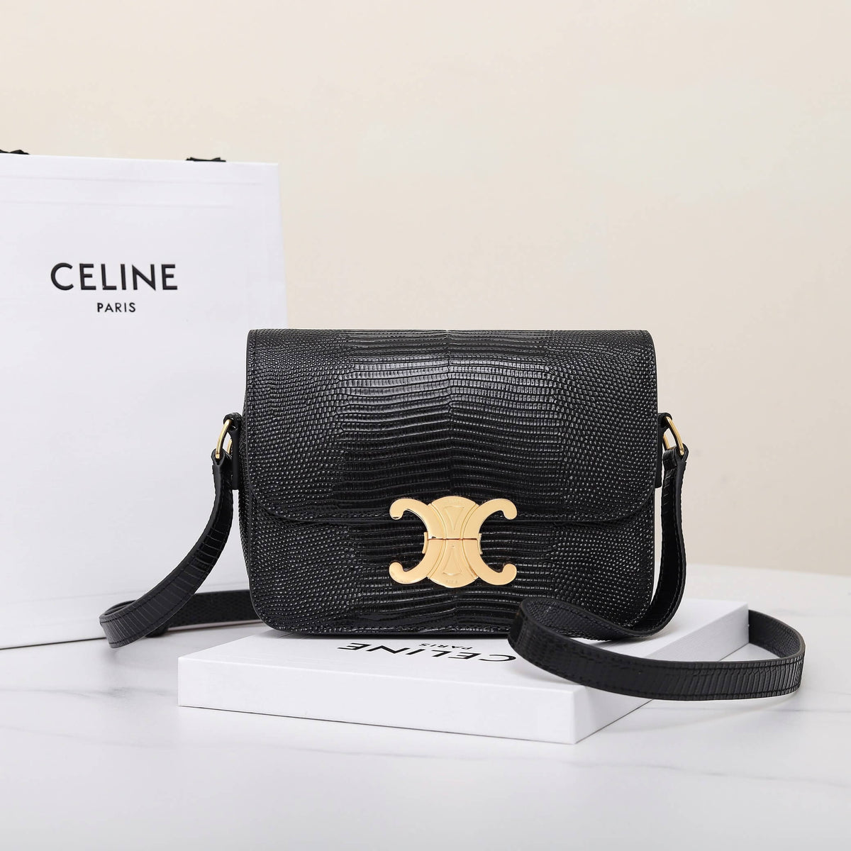 Celine Teen Triomphe Lizard