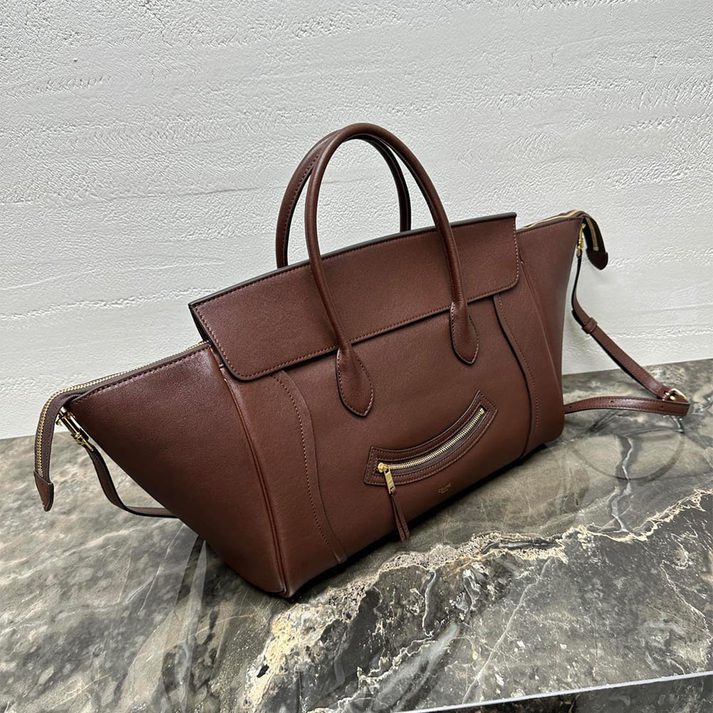 CELINE MEDIUM NEW LUGGAGE IN SUPPLE SHINY LAMBSKIN(HIGH-END GRADE)