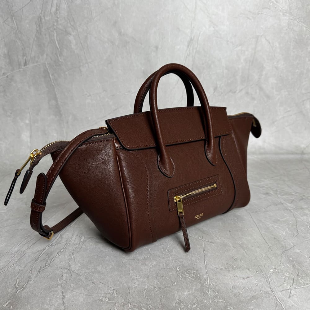 CELINE SMALL NEW LUGGAGE IN SUPPLE SHINY LAMBSKIN(HIGH-END GRADE)