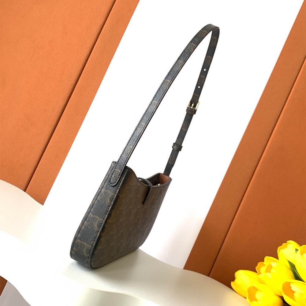 CELINE TINA SHOULDER BAG IN Triomphe canvas