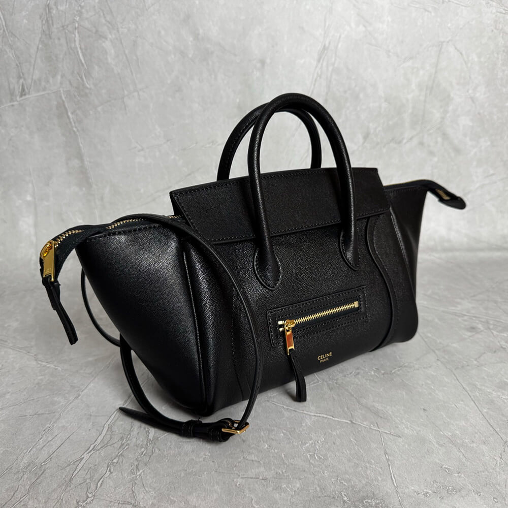 CELINE SMALL NEW LUGGAGE IN SUPPLE SHINY LAMBSKIN(HIGH-END GRADE)