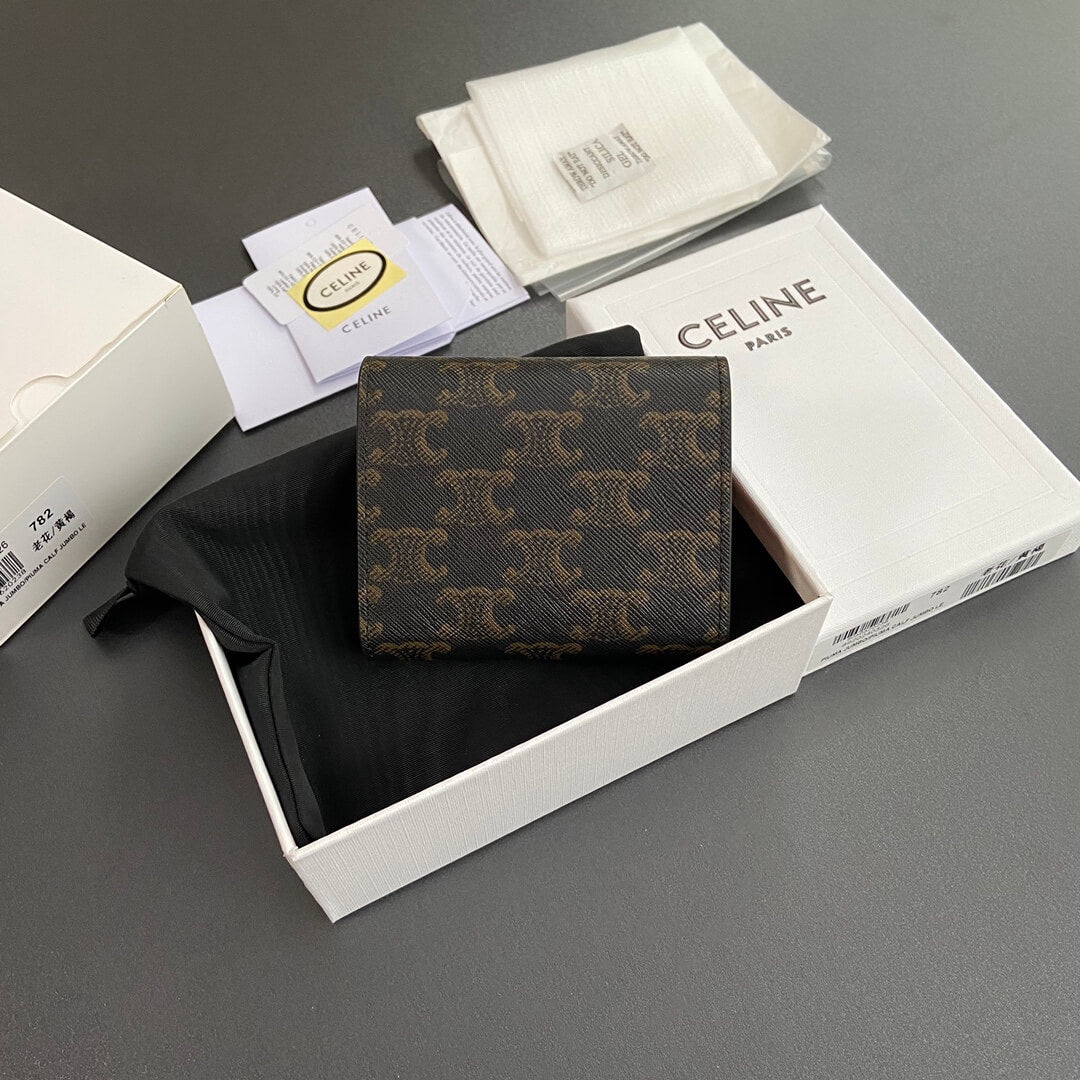 Celine Small Flap Wallet Logo Print