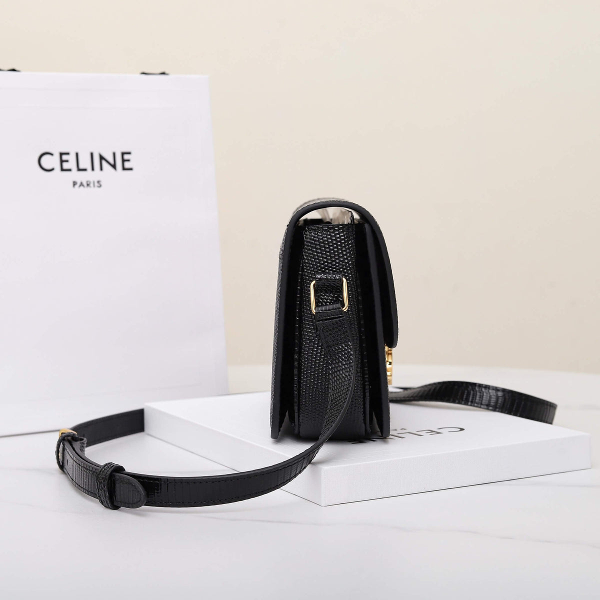 Celine Teen Triomphe Lizard