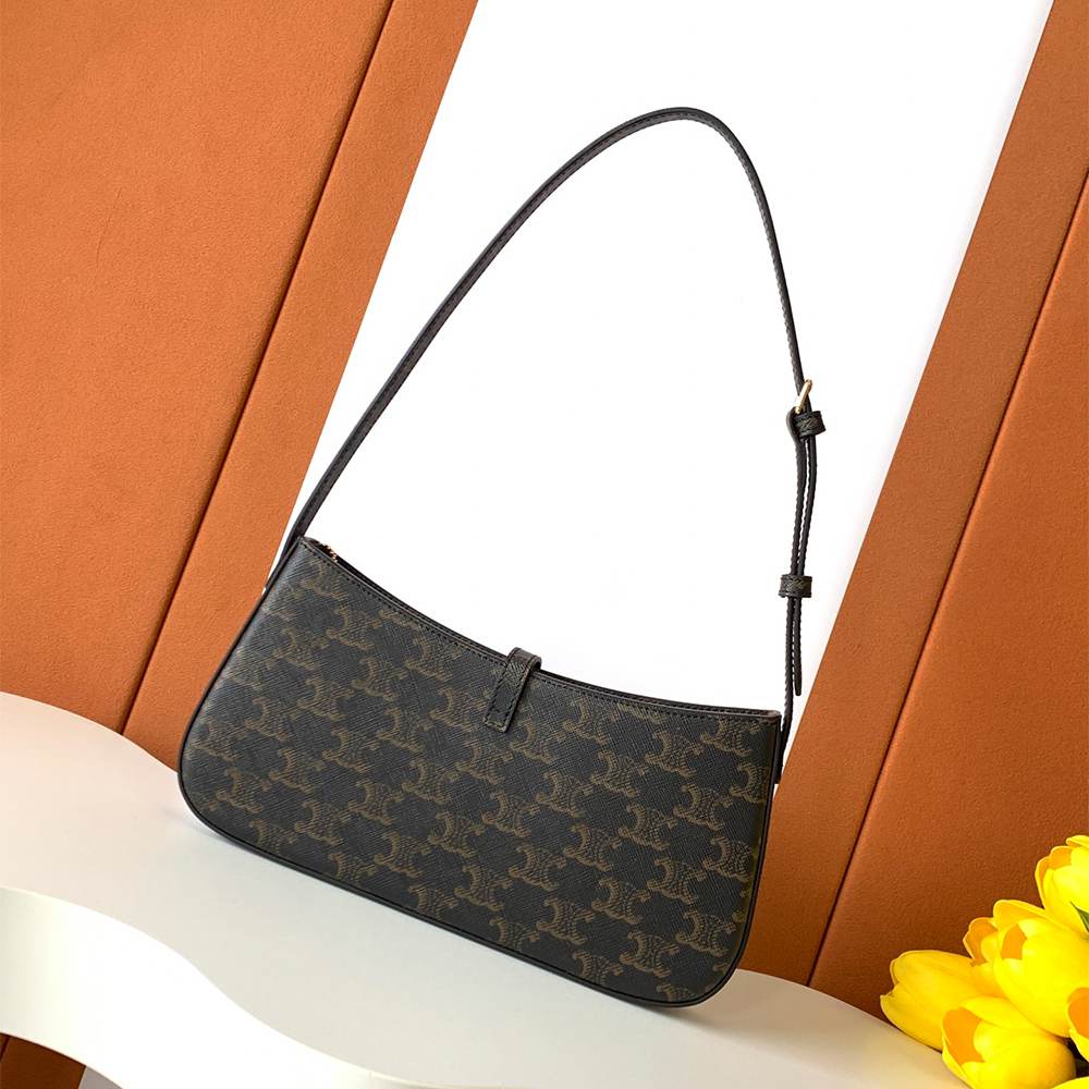 CELINE TINA SHOULDER BAG IN Triomphe canvas