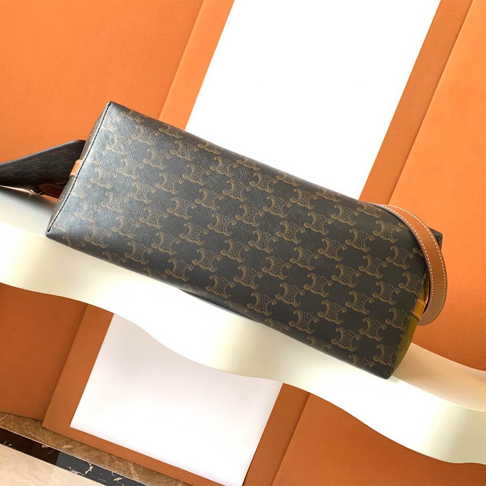 CELINE SOFT SHOPPER BAG IN Triomphe Canvas and Calfskin