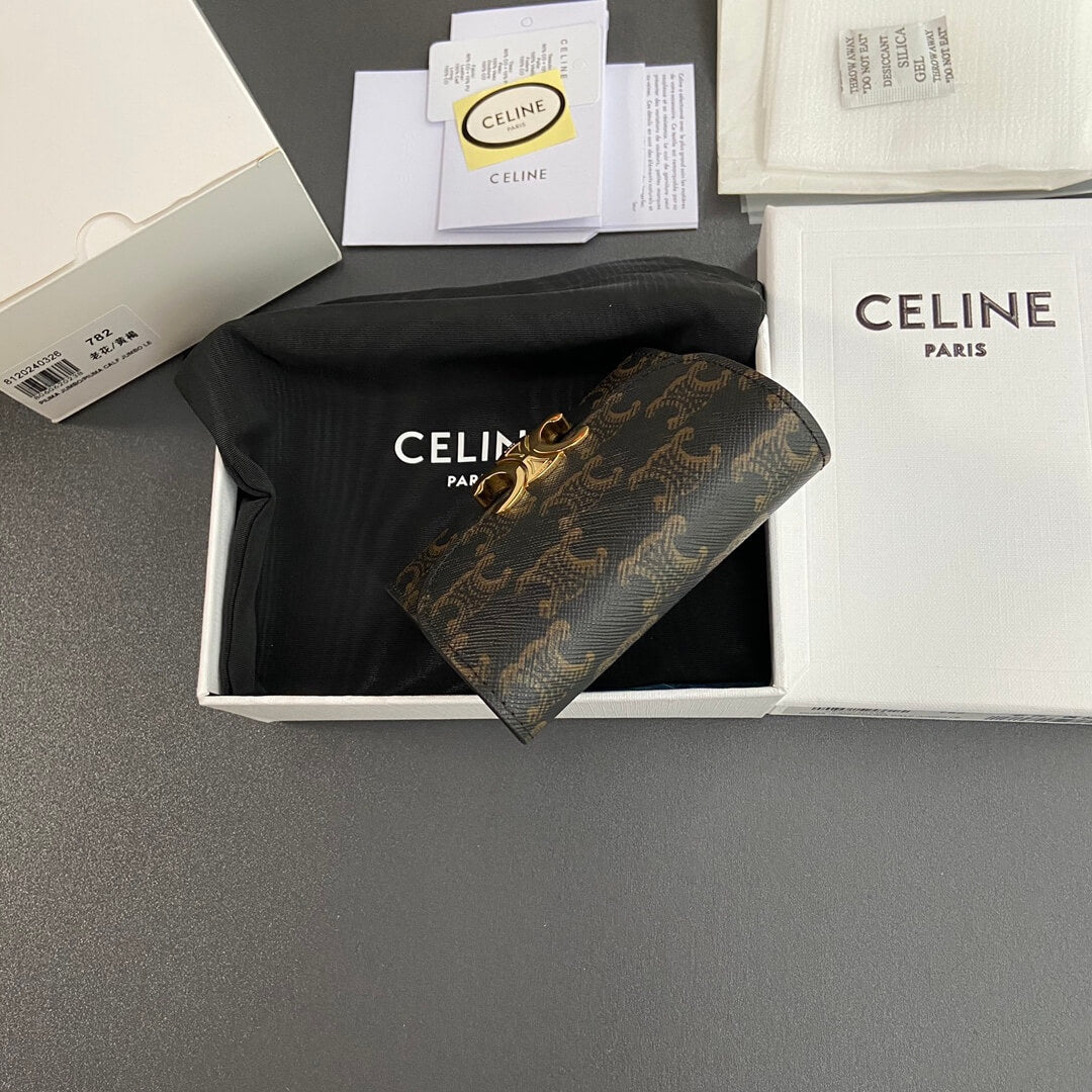 Celine Small Flap Wallet Logo Print