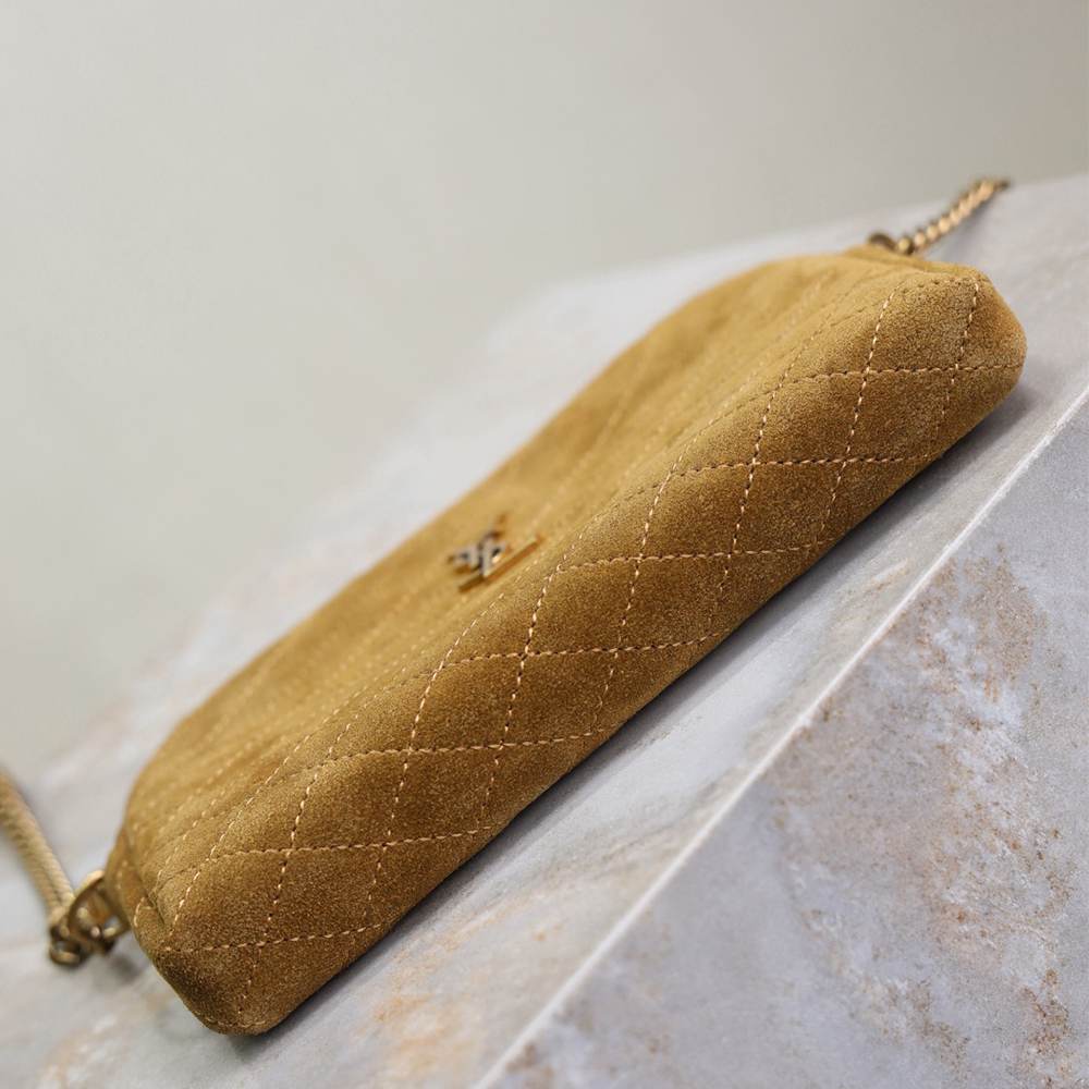 Ysl Gaby Zipped Pouch Suede