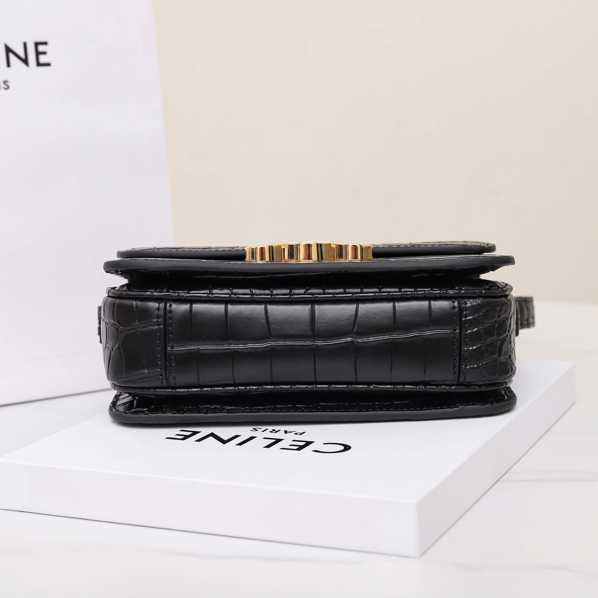 CELINE TEEN TRIOMPHE crocodile pattern handbag(HIGH-END GRADE)
