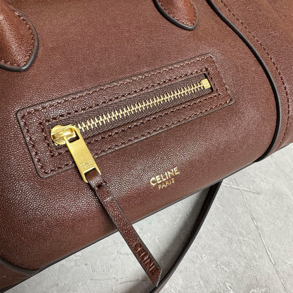 CELINE SMALL NEW LUGGAGE IN SUPPLE SHINY LAMBSKIN(HIGH-END GRADE)