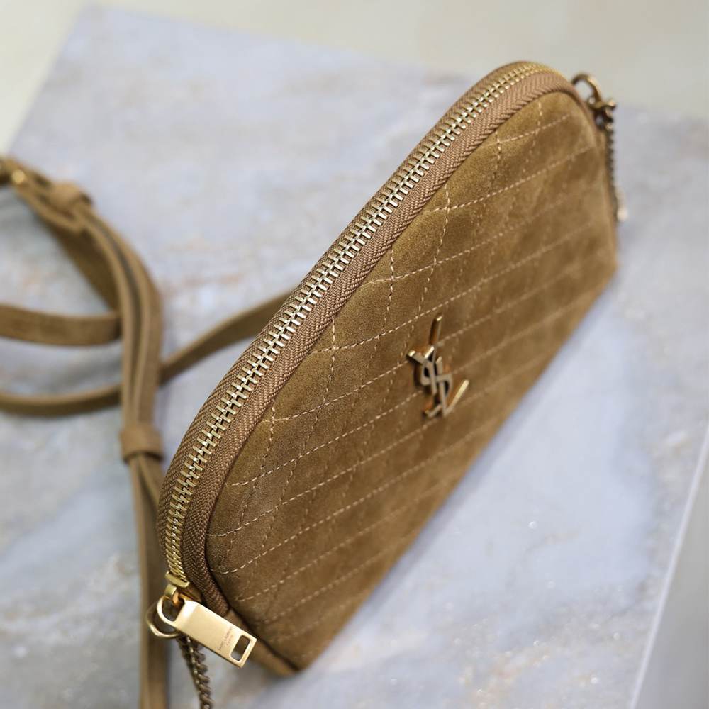 Ysl Gaby Zipped Pouch Suede