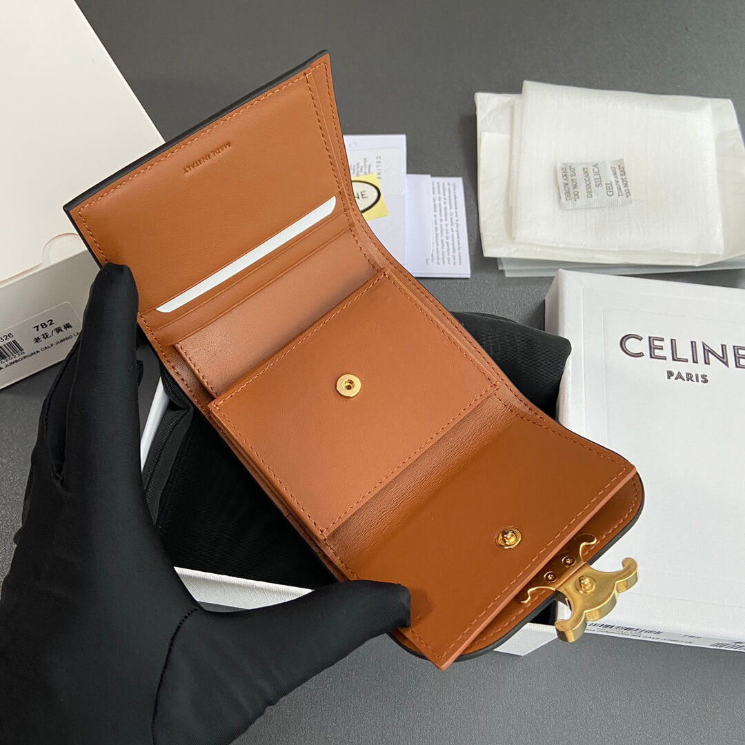 Celine Small Flap Wallet Logo Print