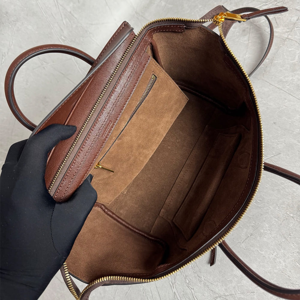 CELINE SMALL NEW LUGGAGE IN SUPPLE SHINY LAMBSKIN(HIGH-END GRADE)