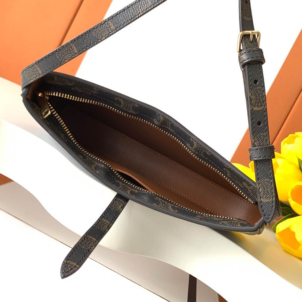 CELINE TINA SHOULDER BAG IN Triomphe canvas