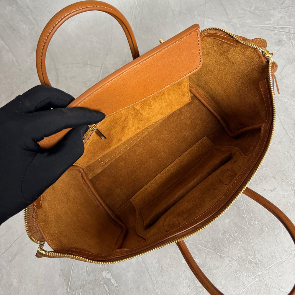 CELINE SMALL NEW LUGGAGE IN SUPPLE SHINY LAMBSKIN(HIGH-END GRADE)