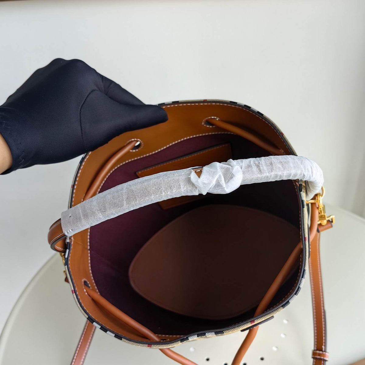 Burberry Small Check Bucket