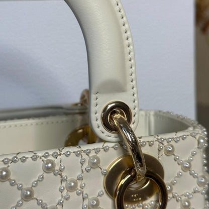 Bolsa Lady Dior Pearl Cannage