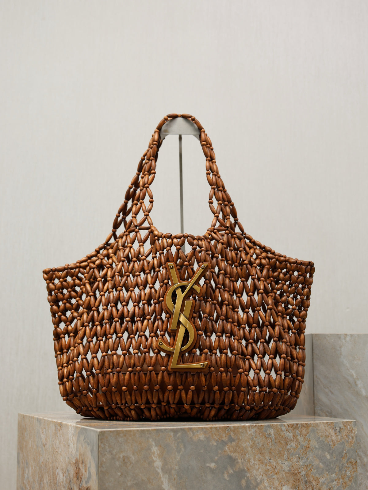 Ysl Icare Média em Contas de Madeira