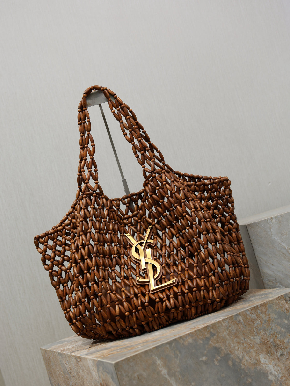 Ysl Icare Média em Contas de Madeira