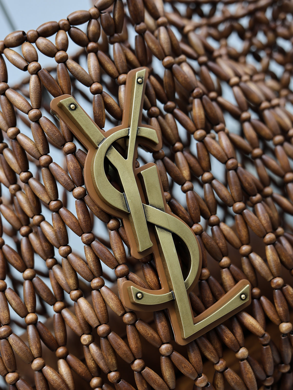 Ysl Icare Média em Contas de Madeira