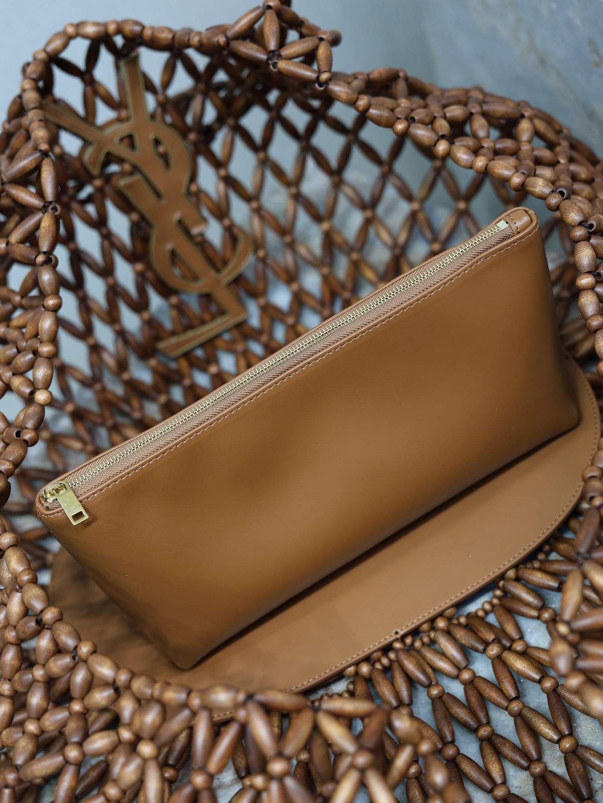 Ysl Icare Média em Contas de Madeira